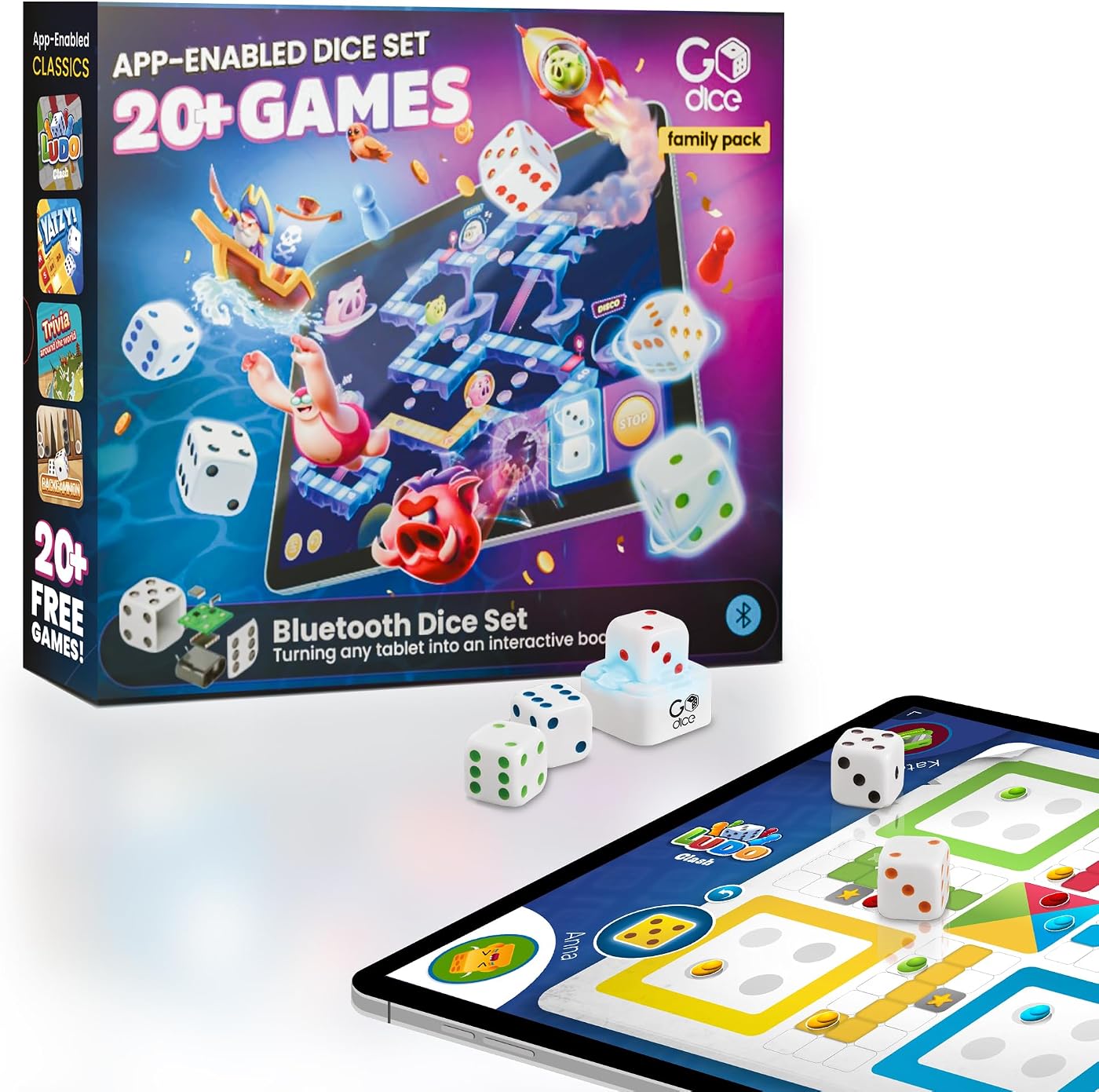 GoDice Family Pack — 5 Smart Dice